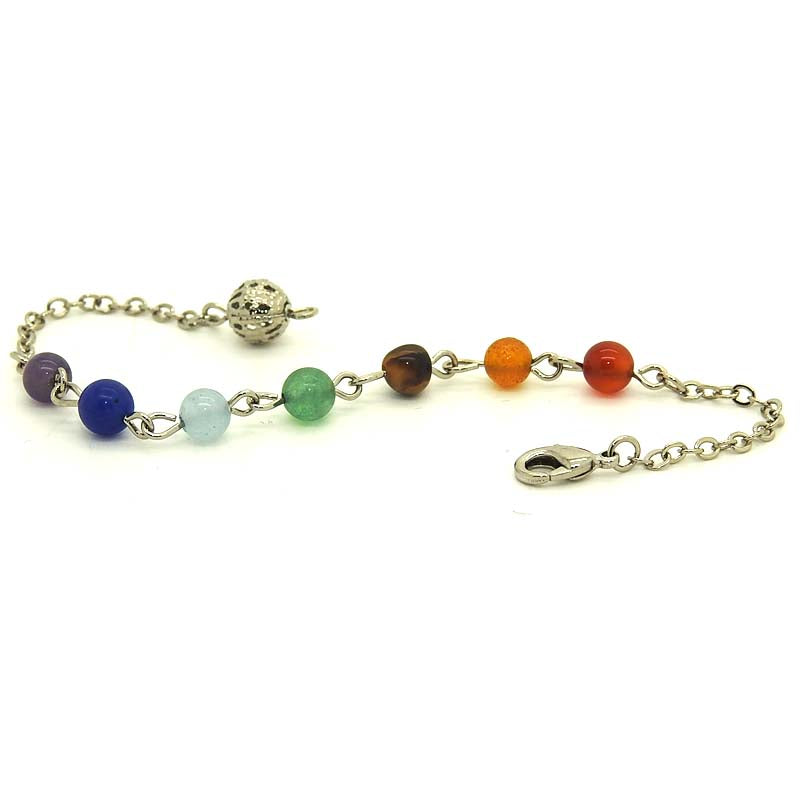 Chakra Ball Metal Chain Bracelet 6mm
