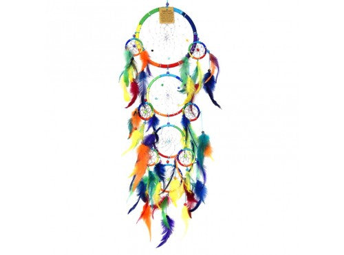 Dreamcatcher Rainbow Colours Mirror Feather Beads Pendant, 60% OFF