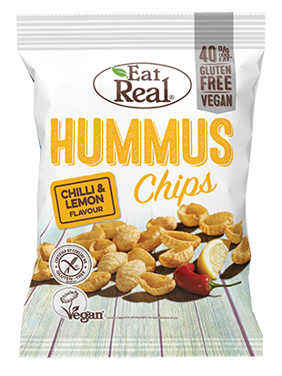 Eat Real Organic Hummus Chilli & Lemon Chips (135g bag)