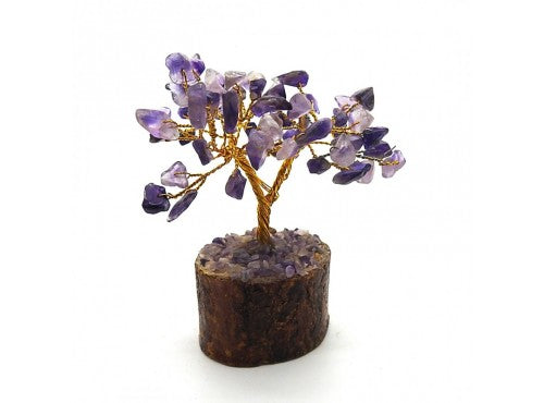 Amethyst Gem Tree on Wooden Base 200 Beads