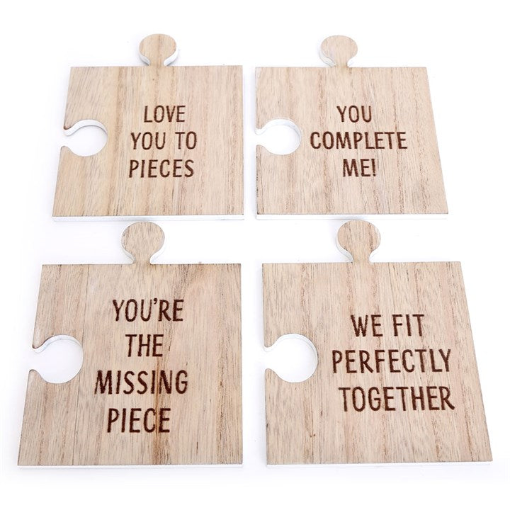 Coaster Set - Puzzle Piece "Love You To Pieces"