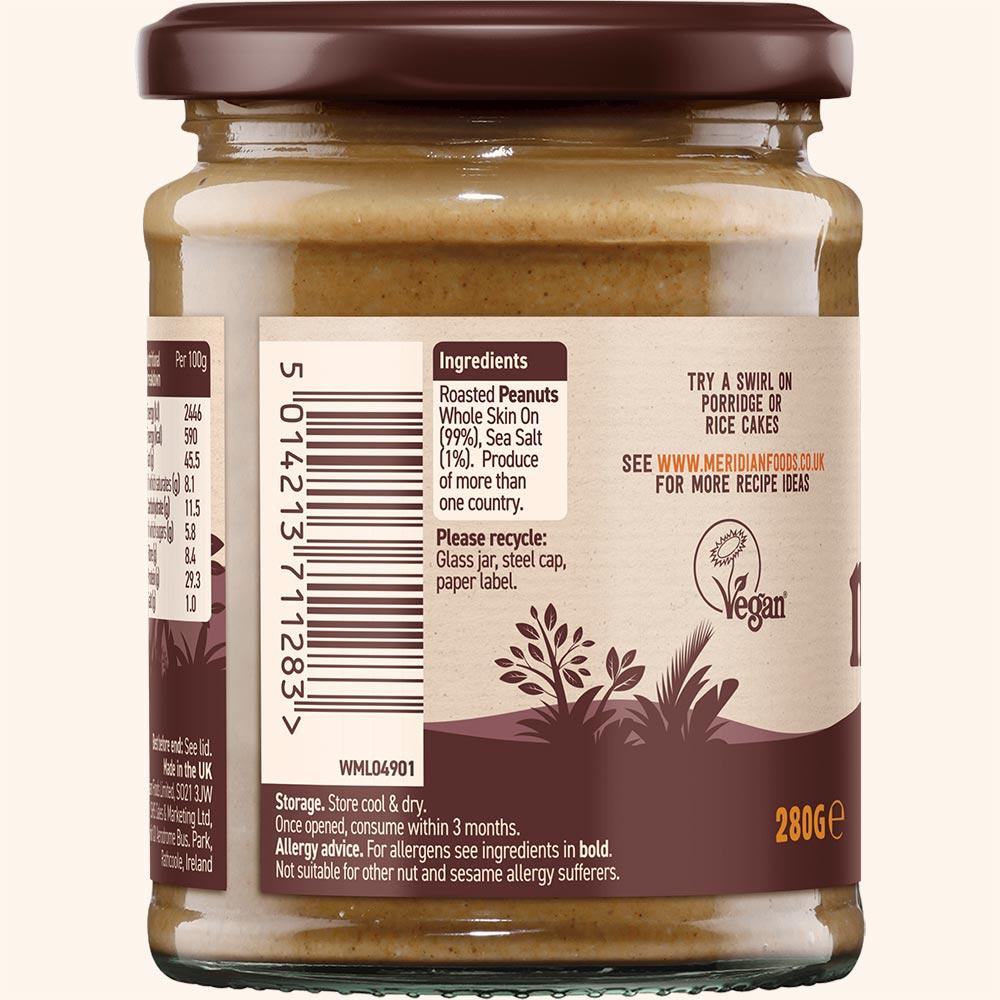 Meridian Smooth Peanut Butter 280g w/a pinch of sea salt