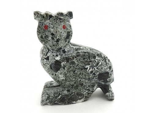 Himalayan Hard Carved Marble Owl 4"