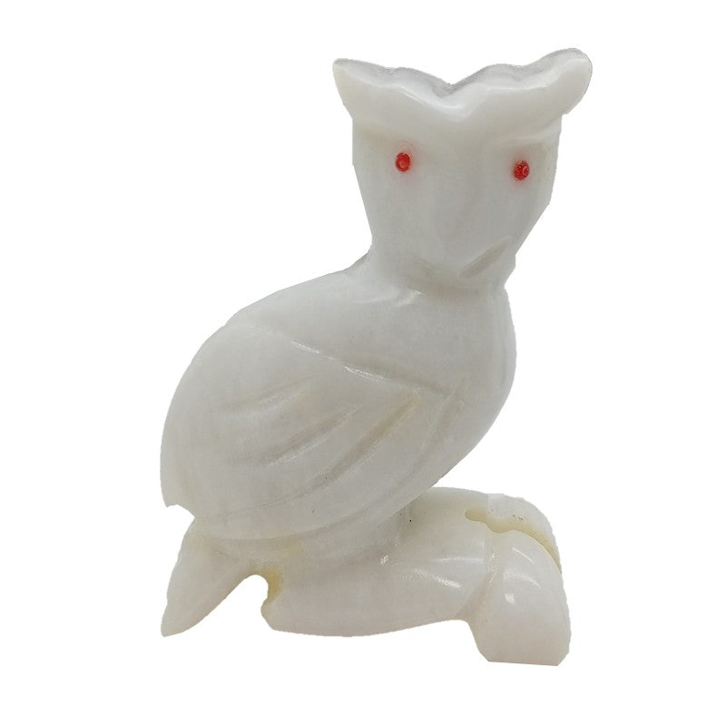 Himalayan Hard Carved Marble Owl 3"