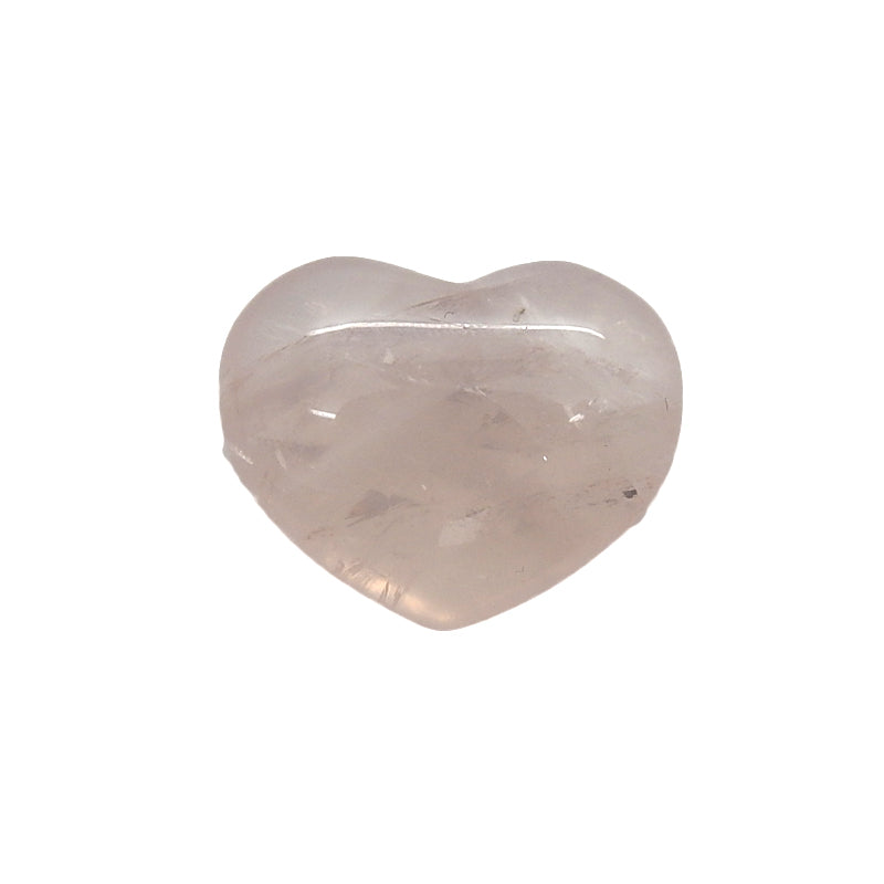 Polished Puff Heart - Rose Quartz 30mm
