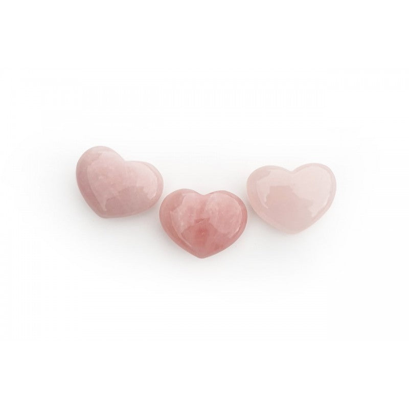 Polished Puff Heart - Rose Quartz 30mm