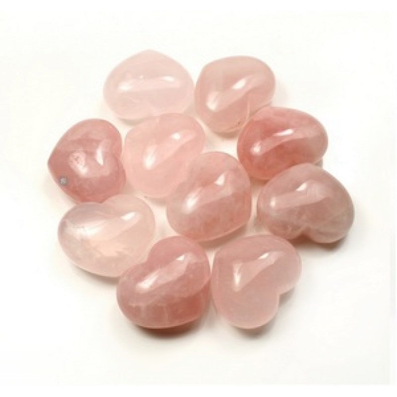 Polished Puff Heart - Rose Quartz 30mm