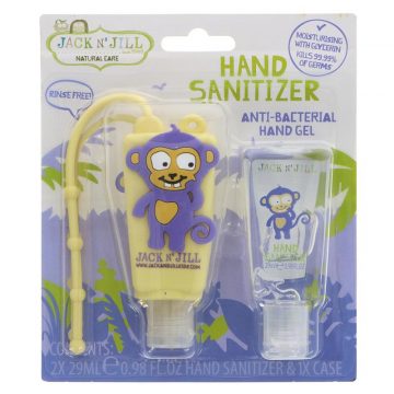Jack & Jill Hand 2 Sanitisers Monkey 29ml + Carry Case