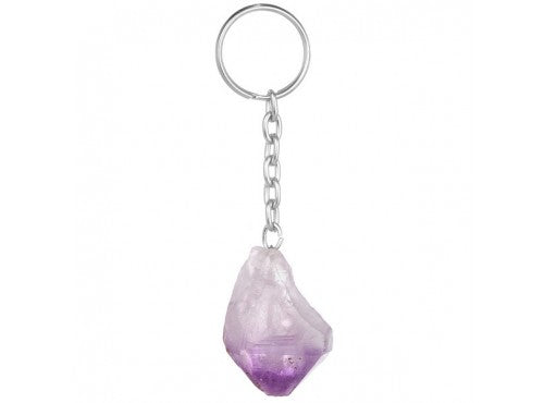 Key Ring Amethyst Rough Point