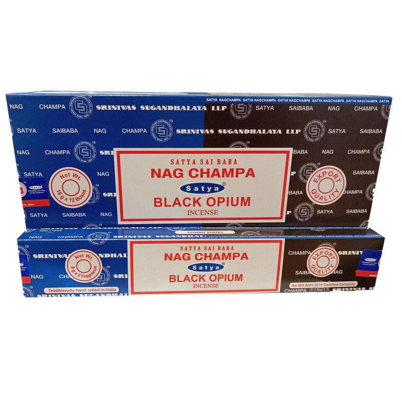 Incense Sticks - Nag Champa - Black Opium - 15g Satya