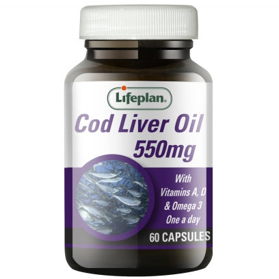 Lifeplan Cod Liver Oil 550mg (60 Caps) "One A Day"