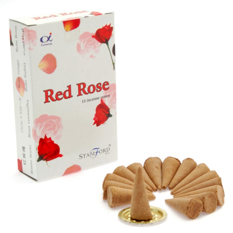 Incense Cones - Red Rose 15 Cones