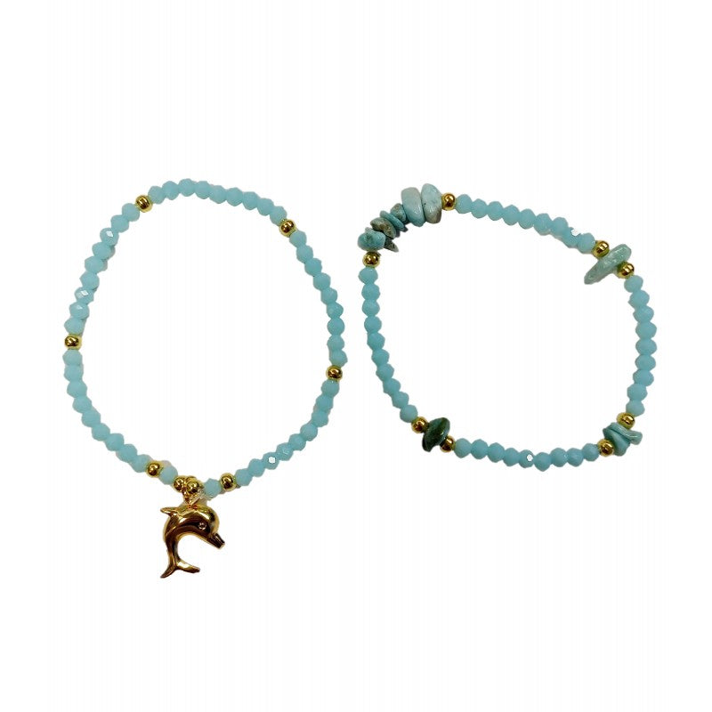 Larimar 53mm Chipped Bracelet (Set 2) Cockle Shell