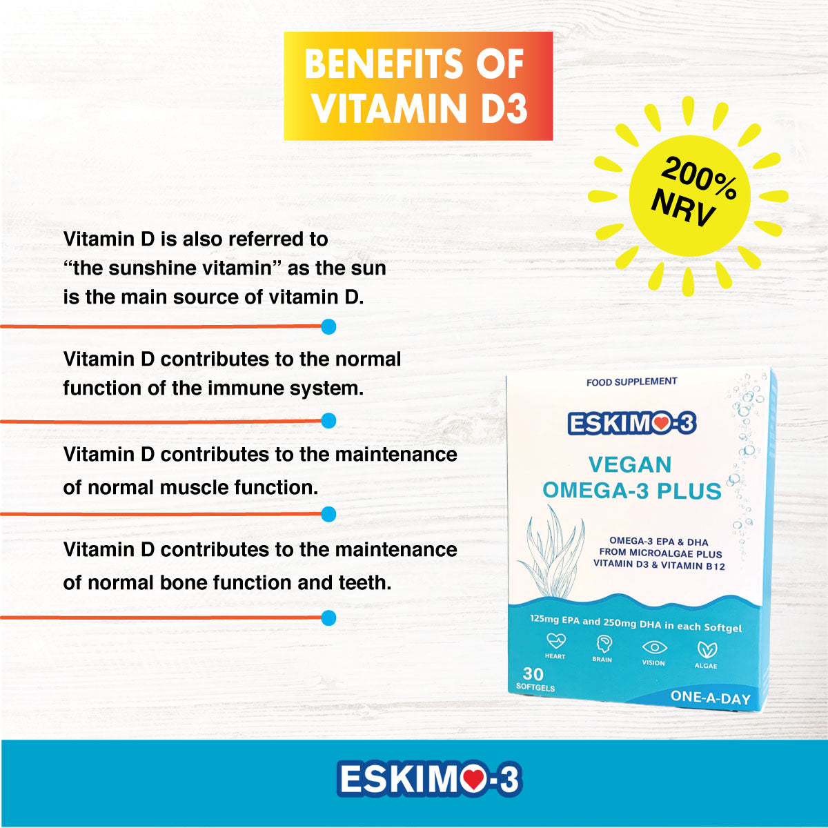 Eskimo3 Vegan Omega 3 Plus (30 Softgels)