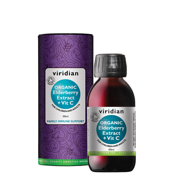 Viridian Organic Elderberry Extract + Vit C (100ml)