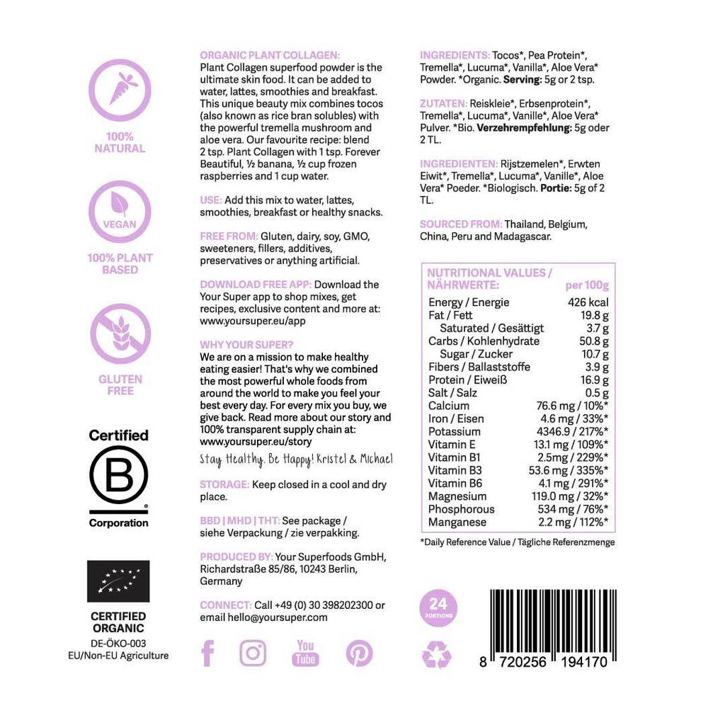 Your Super Foods Plant Collagen Organic 120g