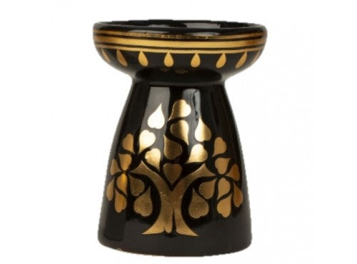 Ceramic Oil Burner - Tree of Life Black/White H:12 x W:9.5cm