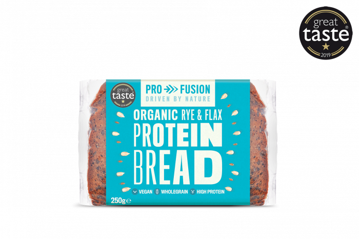 Profusion Organic Protein Bread - Rye &amp; Flax 250g