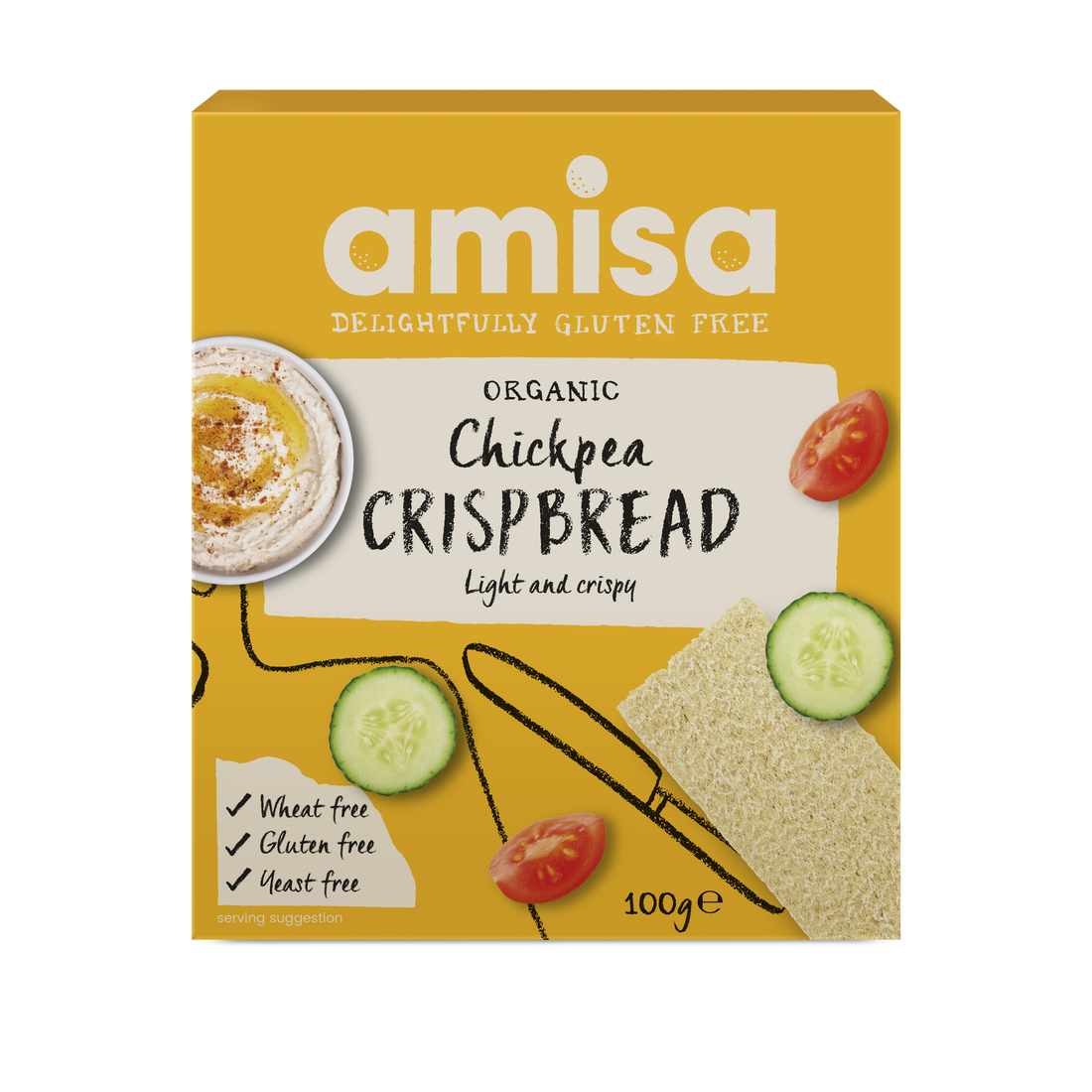 Amisa Organic Chickpea Crispbread 100g (Gluten Free)
