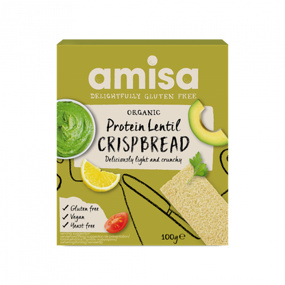 Amisa Organic Protein Lentil Crispbread 100g (Gluten Free)