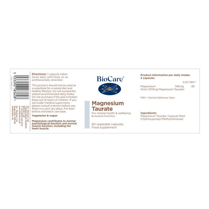 BioCare Magnesium Taurate (60Caps)