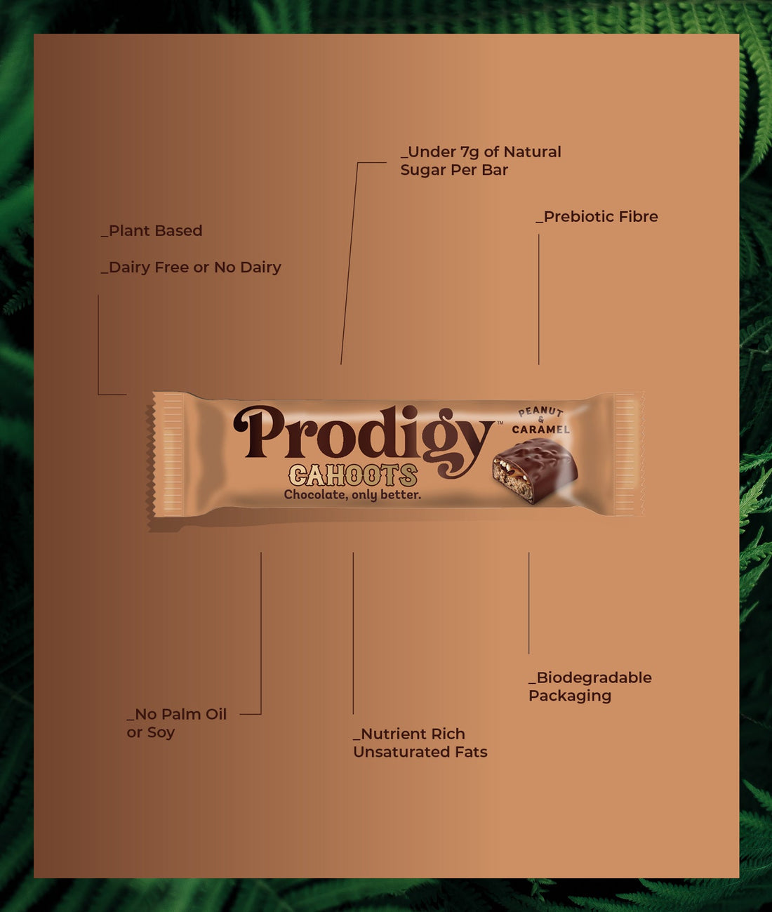 Prodigy Snacks Peanut &amp; Caramel Cahoots Chocolate Bar 45g