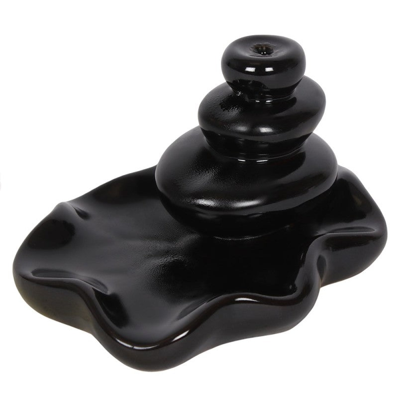 Incense Cone Burner Hand Lotus Backflow Black