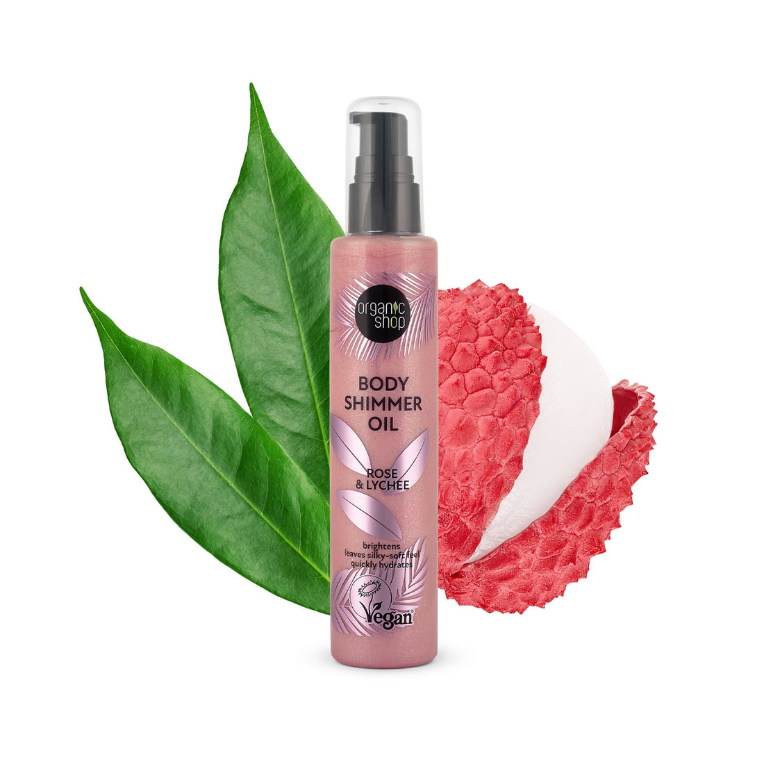 Organic Shop Body Shimmer Oil (Rose & Lychee) 100ml