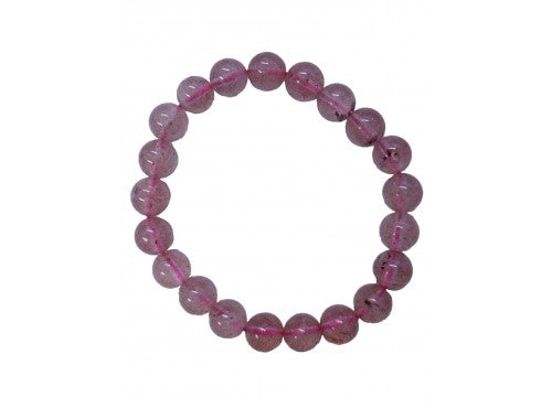 Strawberry Quartz 8mm Ball Bracelet