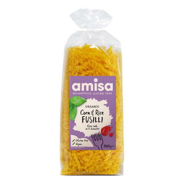 Amisa Organic Fusilli - Corn &amp; Rice 500g (Gluten Free)
