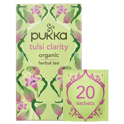 Pukka Organic Tulsi Clarity Herbal Tea 36g (20 tea sachets)