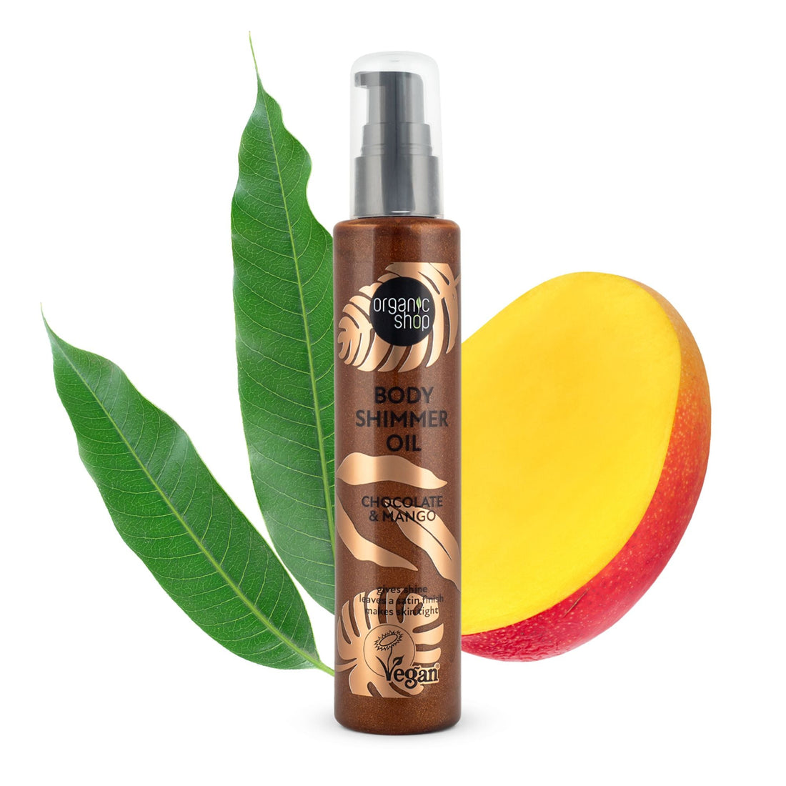 Organic Shop Organic Body Shimmer Oil (Chocolate & Mango) 100ml