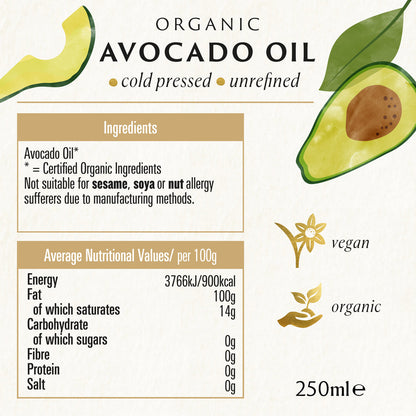 Biona Organic Avocado Oil (Cold Pressed) 250ml