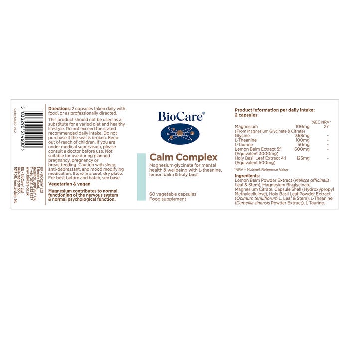 BioCare Calm Complex (60 Caps)