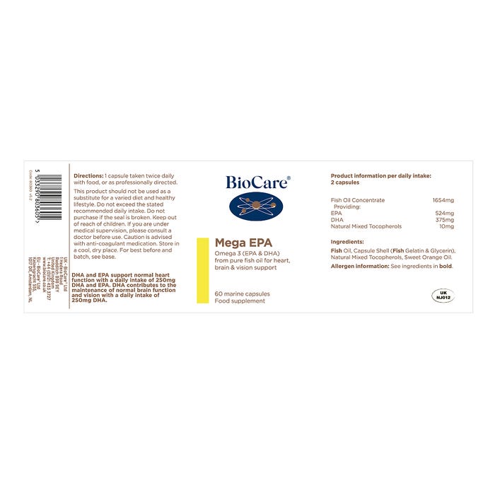 BioCare Mega EPA 60 Capsules