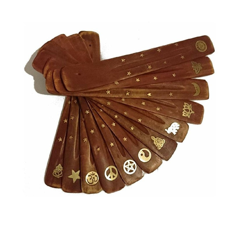 Ash Catcher Wooden - Brass Inlay 10"