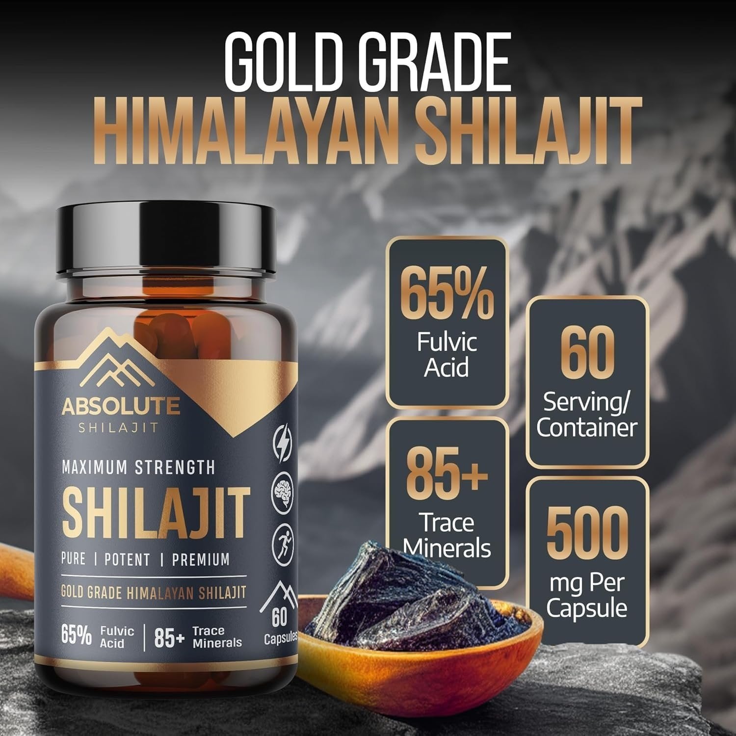 Absolute Shilajit (Max Strength) 60 Caps