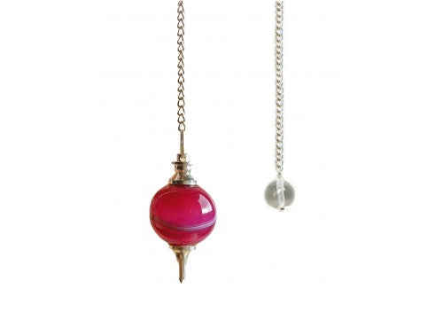 Agate Pink (Dark) Pendulum Ball
