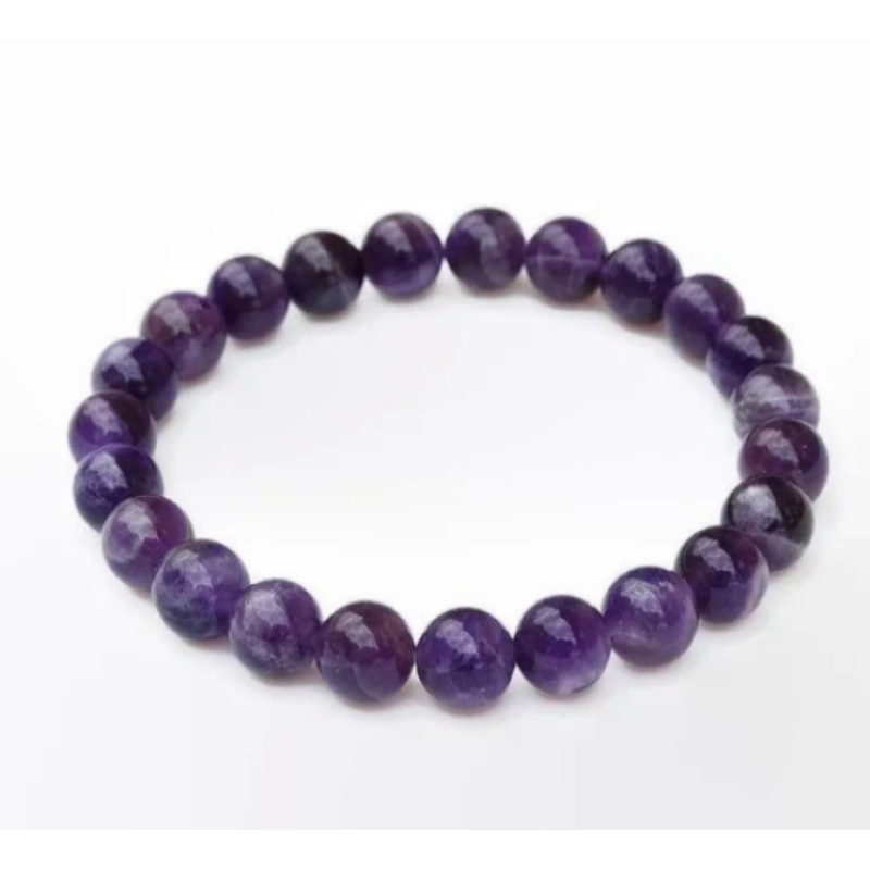 Bracelet - Amethyst 8mm Ball (55mm) with Message Card