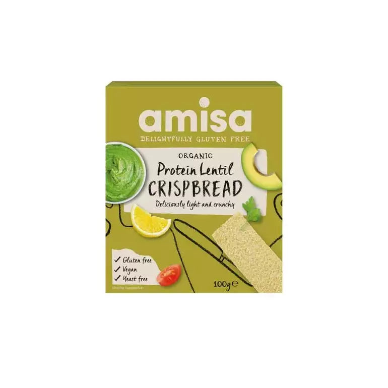 Amisa Organic Protein Lentil Crispbread 100g (Gluten Free)