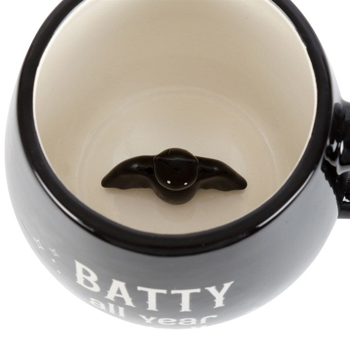 Rounded Peakaboo Mug &quot;Batty All Year Round&quot;