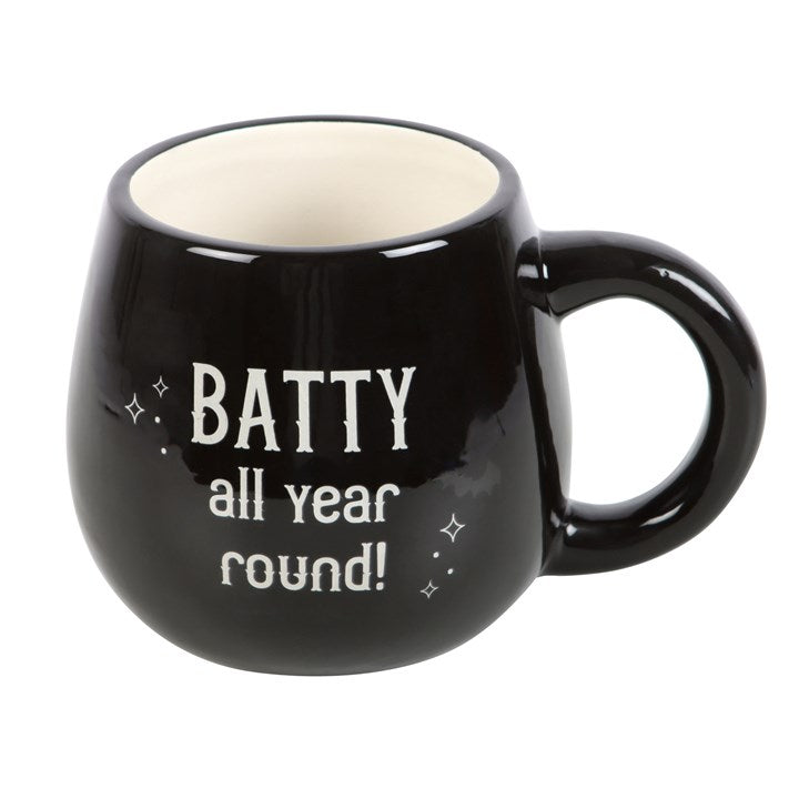 Rounded Peakaboo Mug &quot;Batty All Year Round&quot;