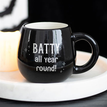 Rounded Peakaboo Mug &quot;Batty All Year Round&quot;