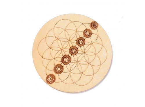 Flower of Life Chakra Crystal Grid 10cm