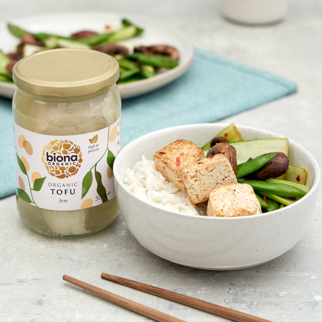 Biona Organic Plain Tofu (Ambient) Jar 500g