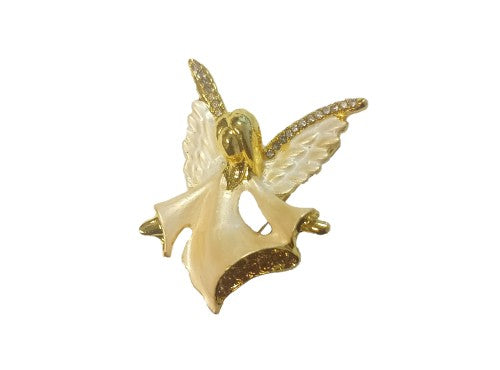 Brooch - Angel Ballerina Rhinestone Fuschsia