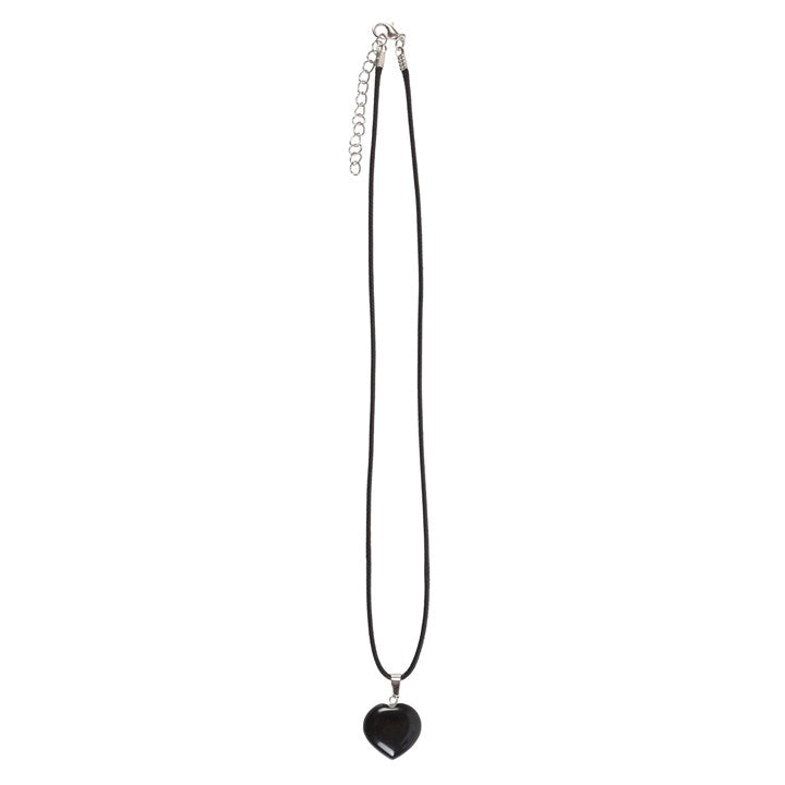 Necklace - Healing Heart Crystal - Black Obsidian