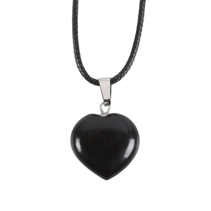 Necklace - Healing Heart Crystal - Black Obsidian