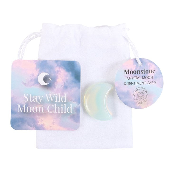 Crystal Moon In A Bag - Moonstone - &quot;Stay Wild&quot;