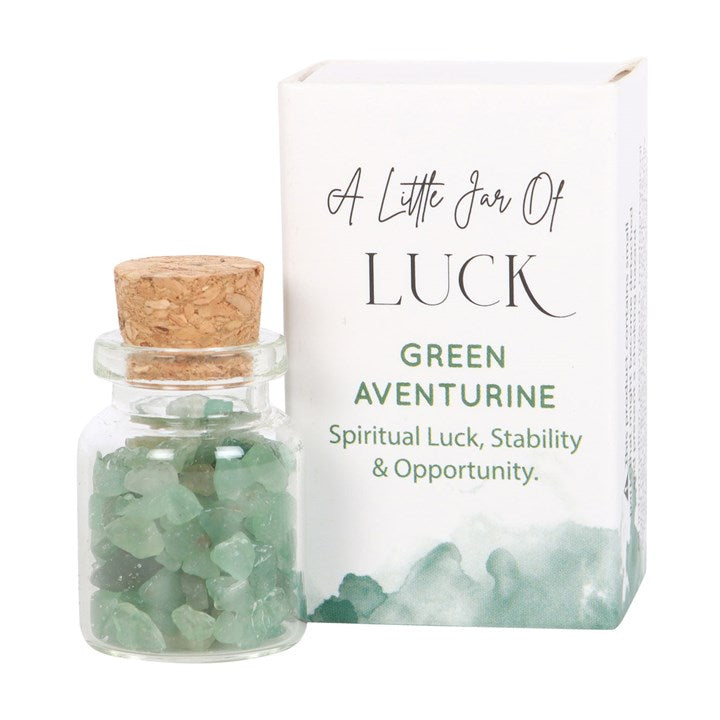 Jar of Luck Crystals In A Matchbox - Aventurine